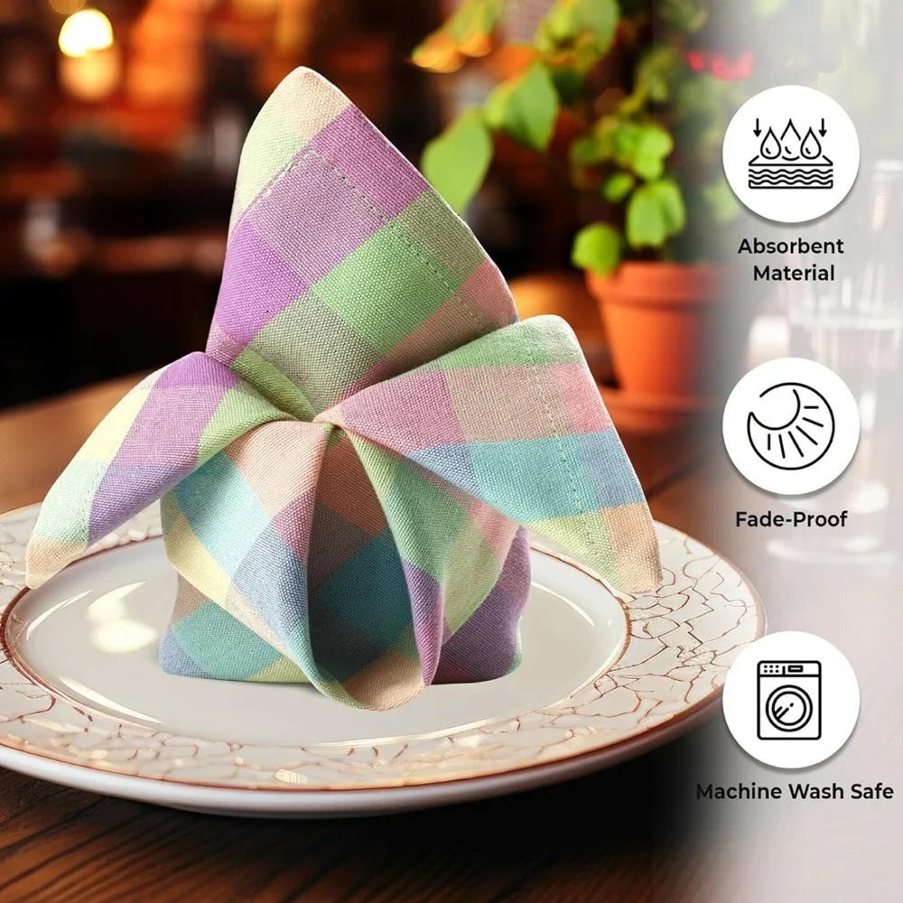 New Urban Villa Easter ? Spring colors 100% cotton napkins 6 towels kitchen